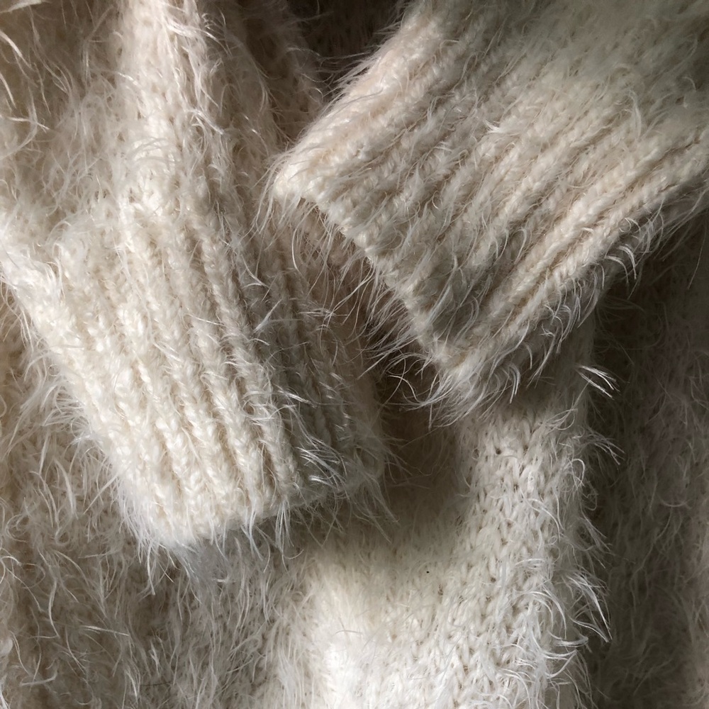 Anthropologie Gray and Cream Cowl Neck Sweater - Picture 10 of 15